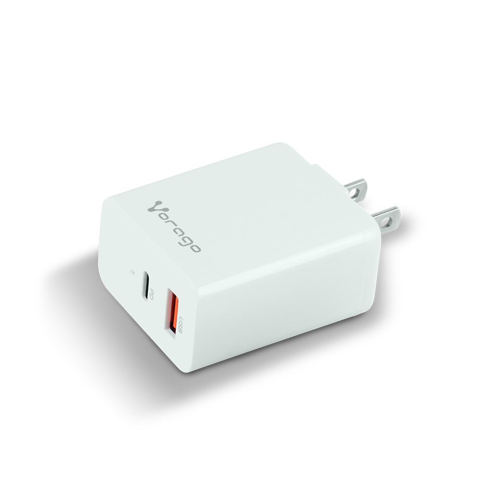 Cargador para pared. Vorago AU-350-WH blanco. quick charge/ cargador de pared / blanco. quick charce 3.0A PD 20w USB A y tipo C blanco - Cargador para pared. Vorago AU-350-WH blanco. quick charge/ cargador de pared / blanco. quick charce 3.0A PD 20w USB A y tipo C blanco -